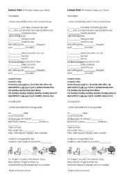 English Worksheet: Lemon tree song by fools garden