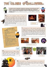 English Worksheet: The colours of Halloween ( part 1 )