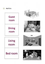 English worksheet: Names of Rooms