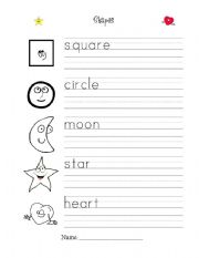 English Worksheet: Names of Shapes