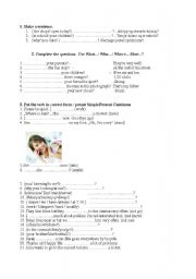 English Worksheet: Present Simple, Present Continous exercise