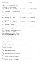 English worksheet: Presen simple