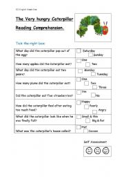 the very hungry caterpillar reading comprehension