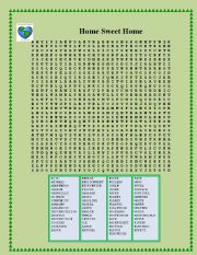 English Worksheet: wordsearch home sweet home