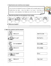 English Worksheet: TOYS - READING 