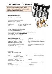 English Worksheet: Ill be there song