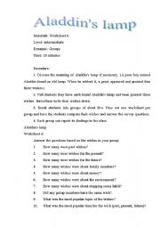 English Worksheet: Aladdins lamp 