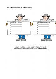 English Worksheet: countable-uncountable nouns