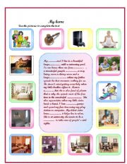 English Worksheet: my home