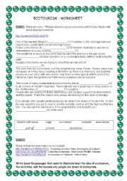 English Worksheet: Ecotourism