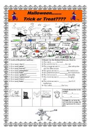 English Worksheet: ####HALLOWEEN TRICK OR TREAT??####