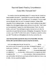 English Worksheet: reported speech