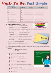 English Worksheet: To be Simple Past 