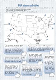 English Worksheet: USA cities