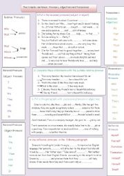 English Worksheet: The complex sentence: Pronouns, adjectives and possessives