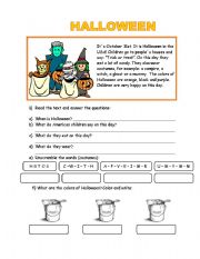 English Worksheet: Halloween