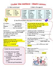 English Worksheet: Under the surface (Marit Larsen) - Song with exercises and answer key