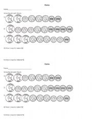 English Worksheet: Coins