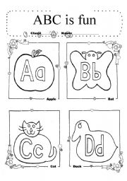 Alphabet A~D coloring