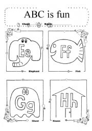 Alphebat E~H coloring worksheet