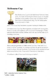 English Worksheet: Melbourne Cup