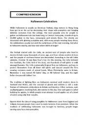 English Worksheet: Comprehension Halloween