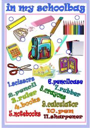 English Worksheet: In my schoolbag