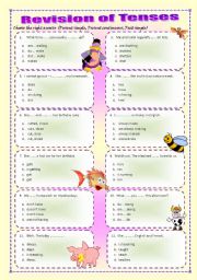 Revision of tenses (editable with key)