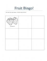 English Worksheet: Fruit Bingo