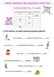 English Worksheet: I - my - mine etc. (6 exercises)