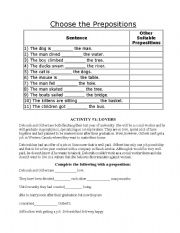 English worksheet: prepositions