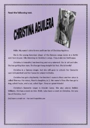 Reading Comprehension - Christina Aguilera