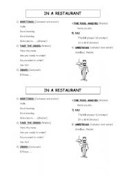 English Worksheet: At the restaurant