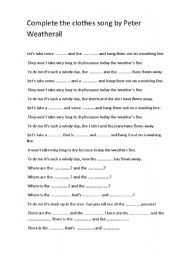 English worksheet: Clothes