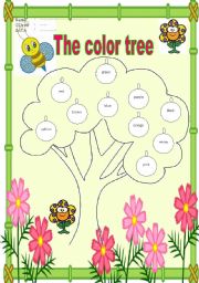 English Worksheet: The color tree