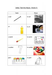 English Worksheet: Words that are both nouns and verbs - poster 6