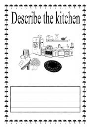 English Worksheet: describe the kitchen