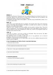 English Worksheet: the family