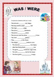 English Worksheet: Was Were Fairytales