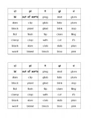 English Worksheet: Beginning Blend Sort