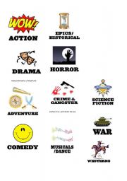 English Worksheet: film genres