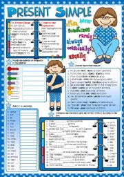 English Worksheet: Present Simple Tense * 4 tasks* (Greyscale + KEY included)