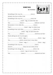 English worksheet: Song Something by The Beattles