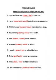 English Worksheet: PRESENT SIMPLE