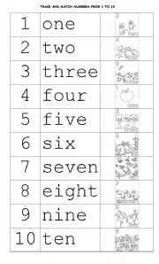 English Worksheet: Tracing numbers