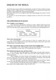 English Worksheet: English in the world