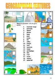 English Worksheet: Geographical Features