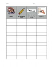 English Worksheet: Sight Word Practice