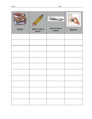 English worksheet: Sight Word Practice