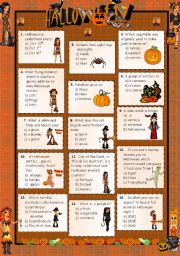 Halloween 2011 - Multiple choice questions + key